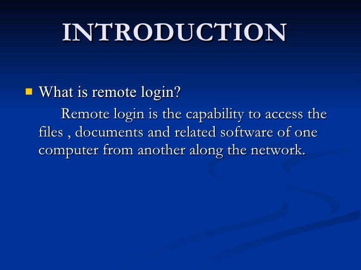 Remote Login