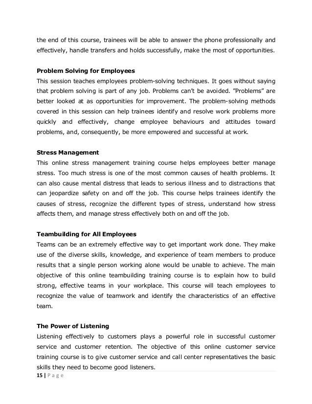 types of customer service training