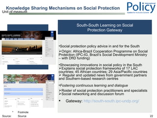 South-South learning on social protection
