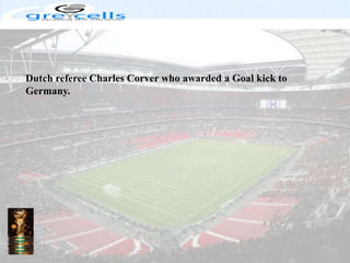 Dutch referee Charles Corver who awarded a Goal kick to Germany. 