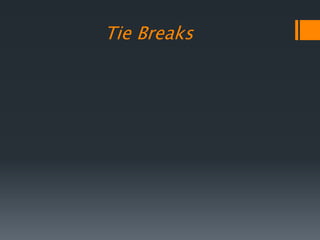 Tie Breaks
 