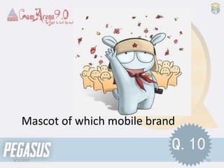 Mascot of which mobile brand
8/12/2015 32
Q.10
 