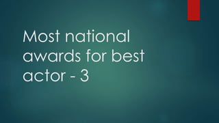 Most national
awards for best
actor - 3
 