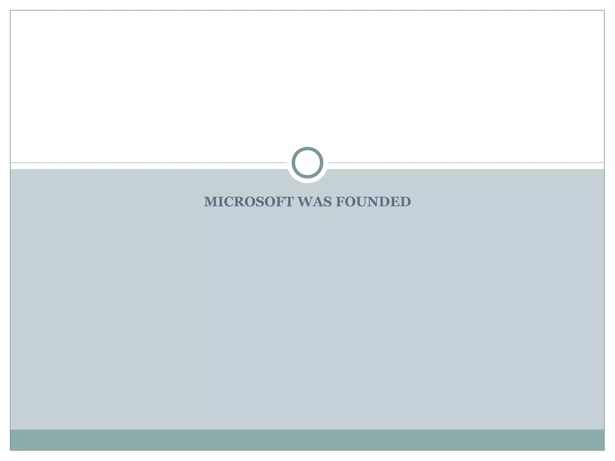 MICROSOFT WAS FOUNDED
 