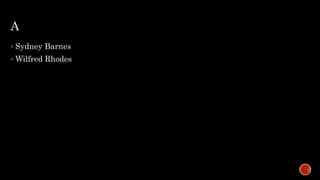 A
 Sydney Barnes
 Wilfred Rhodes
 