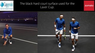 The black hard court surface used for the
Laver Cup.
 