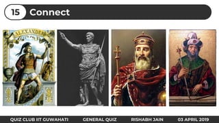 Connect15
QUIZ CLUB IIT GUWAHATI GENERAL QUIZ RISHABH JAIN 03 APRIL 2019
 