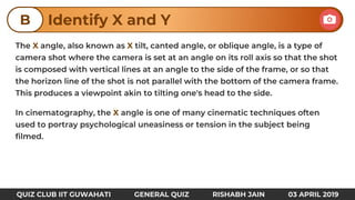 X X
X
Identify X and YB
QUIZ CLUB IIT GUWAHATI GENERAL QUIZ RISHABH JAIN 03 APRIL 2019
 