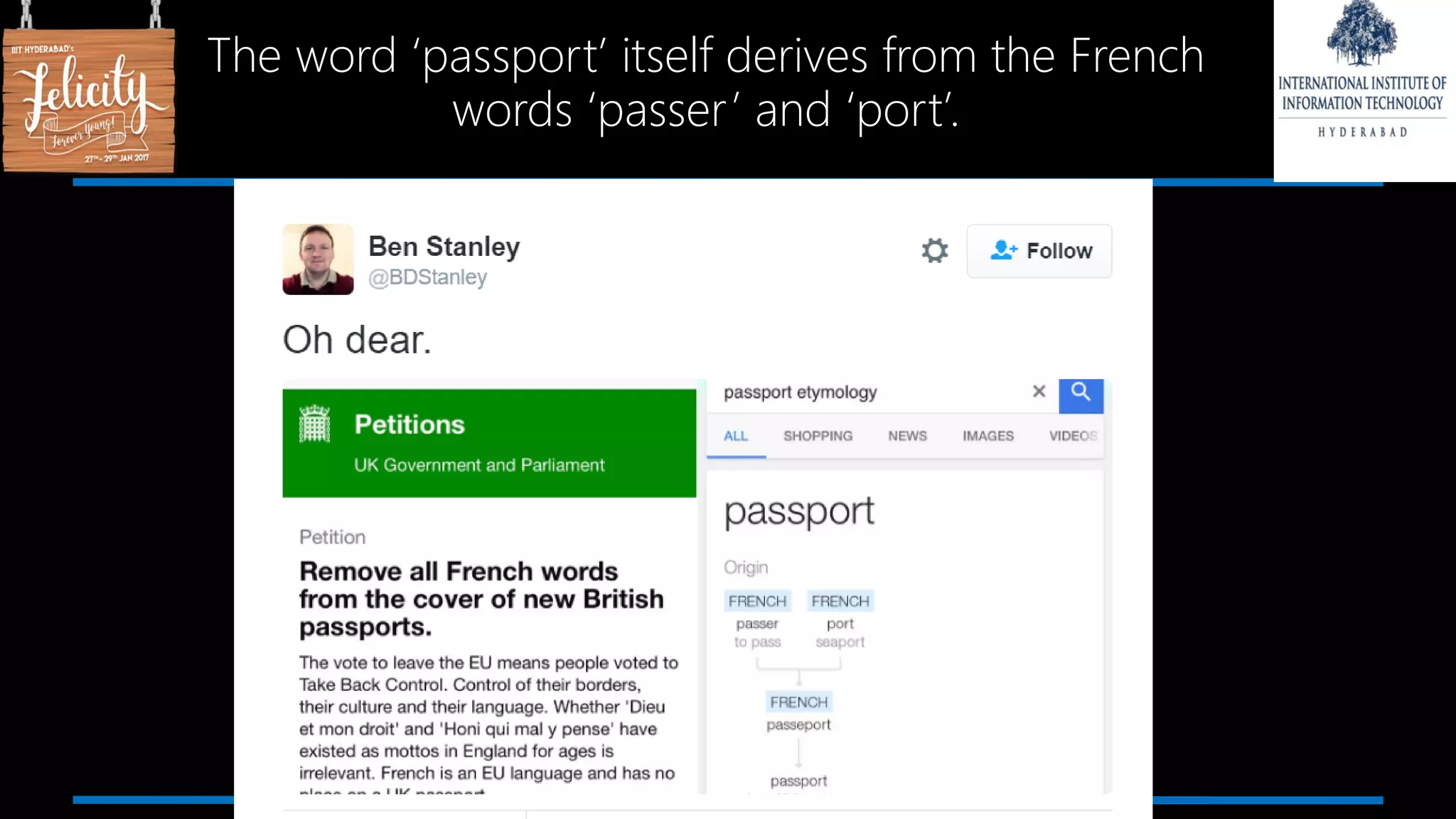 The word ‘passport’ itself derives from the French
words ‘passer’ and ‘port’.
 