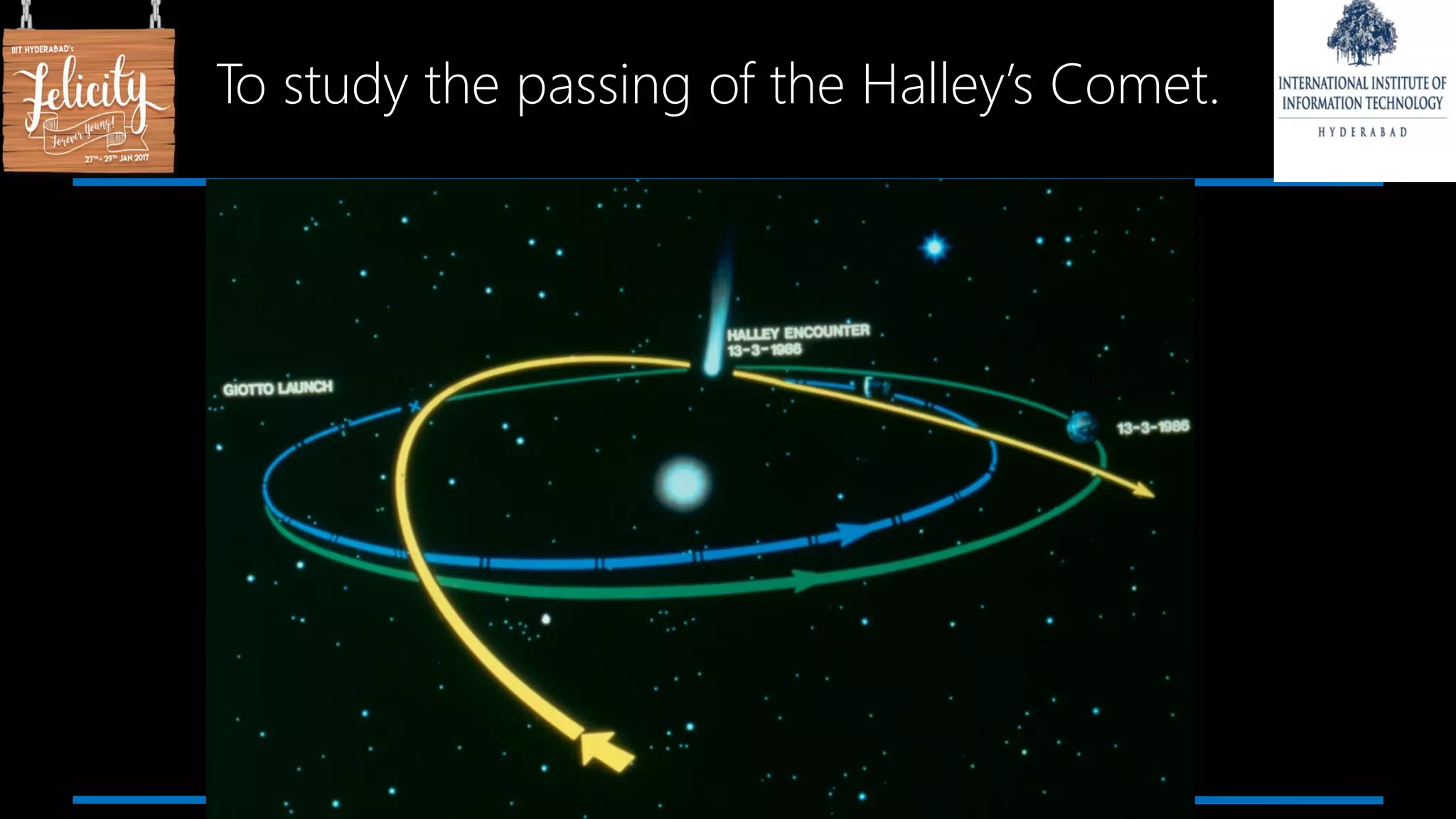 To study the passing of the Halley’s Comet.
 