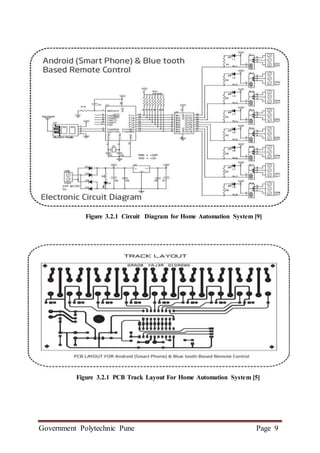 Government Polytechnic Pune Page 9
Figure 3.2.1 Circuit Diagram for Home Automation System [9]
Figure 3.2.1 PCB Track Layout For Home Automation System [5]
 