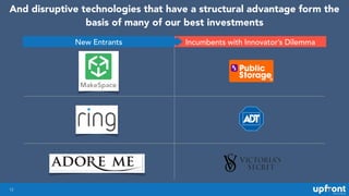 12
And disruptive technologies that have a structural advantage form the
basis of many of our best investments
New Entrant...