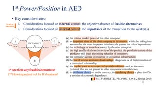 1st Power/Position in AED
• Key considerations:
1. Considerations focused on external context: the objective absence of fe...