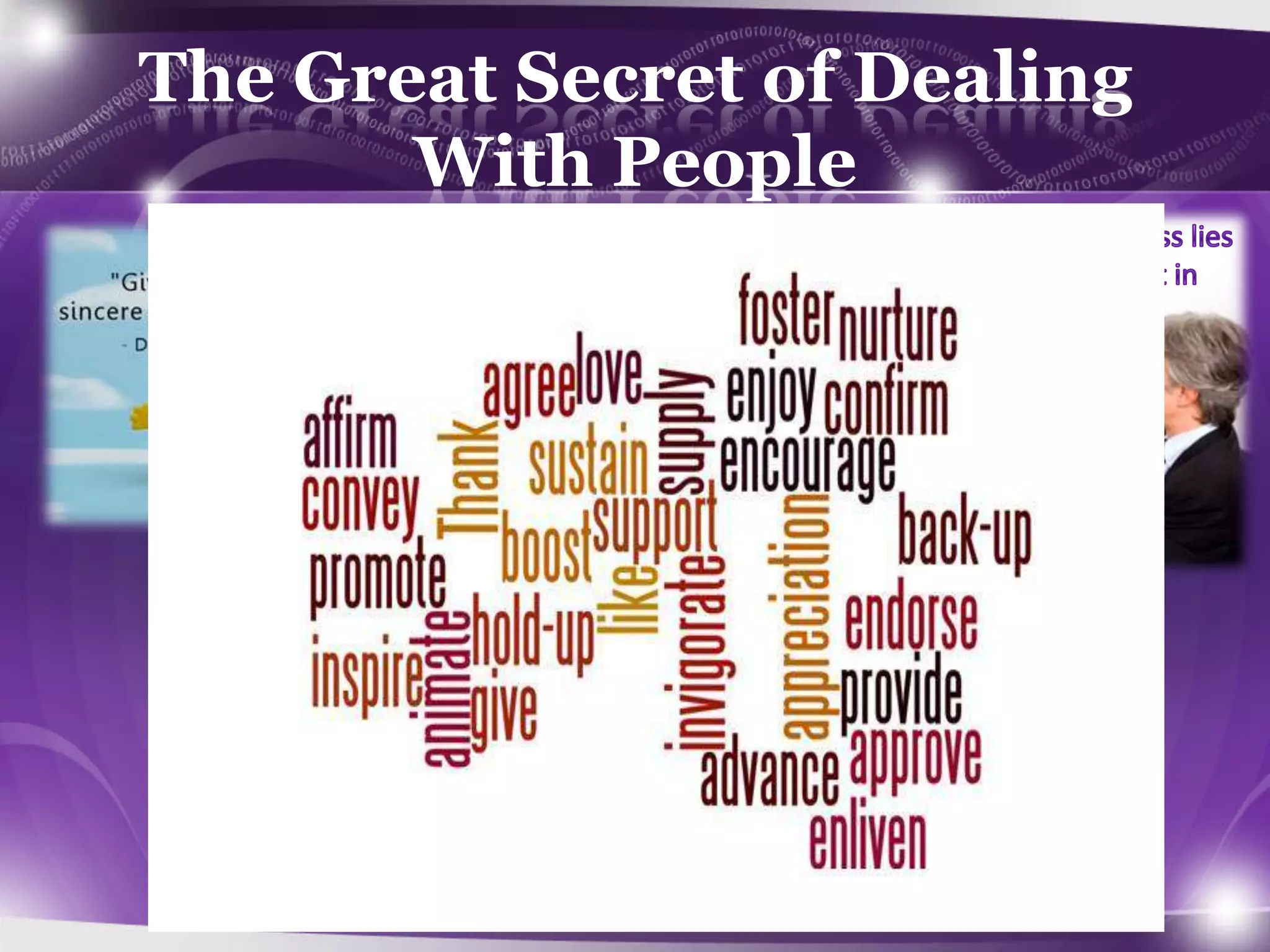The Great Secret of Dealing
With People