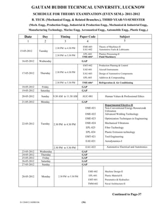 Final schedule theory_exam_02052012 | PDF