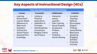MATATAG Curriculum Training | 2024
Key Aspects of Instructional Design (4Cs)
 