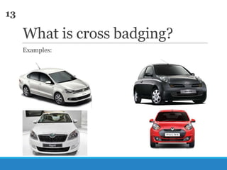 13

What is cross badging?
Examples:

 