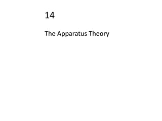 14
The Apparatus Theory
 