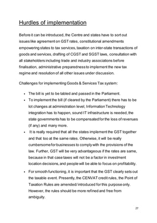 IMPLEMENTATION OF GST IN INDIA - 1