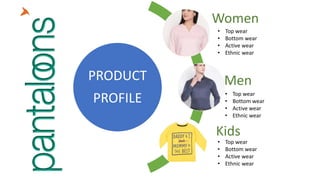 PRODUCT
PROFILE
Women
Men
Kids
• Top wear
• Bottom wear
• Active wear
• Ethnic wear
• Top wear
• Bottom wear
• Active wear
• Ethnic wear
• Top wear
• Bottom wear
• Active wear
• Ethnic wear
 