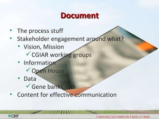 Capacity Strengthening and Knowledge Managemen: The Way Ahead For CIAT 