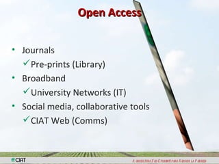 Capacity Strengthening and Knowledge Managemen: The Way Ahead For CIAT 