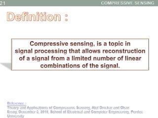 Introduction to Compressive Sensing (Compressed Sensing) | PPTX