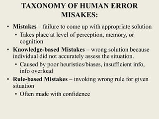 Human Error & Risk Factor Affecting Reliability & Safety | PPTX