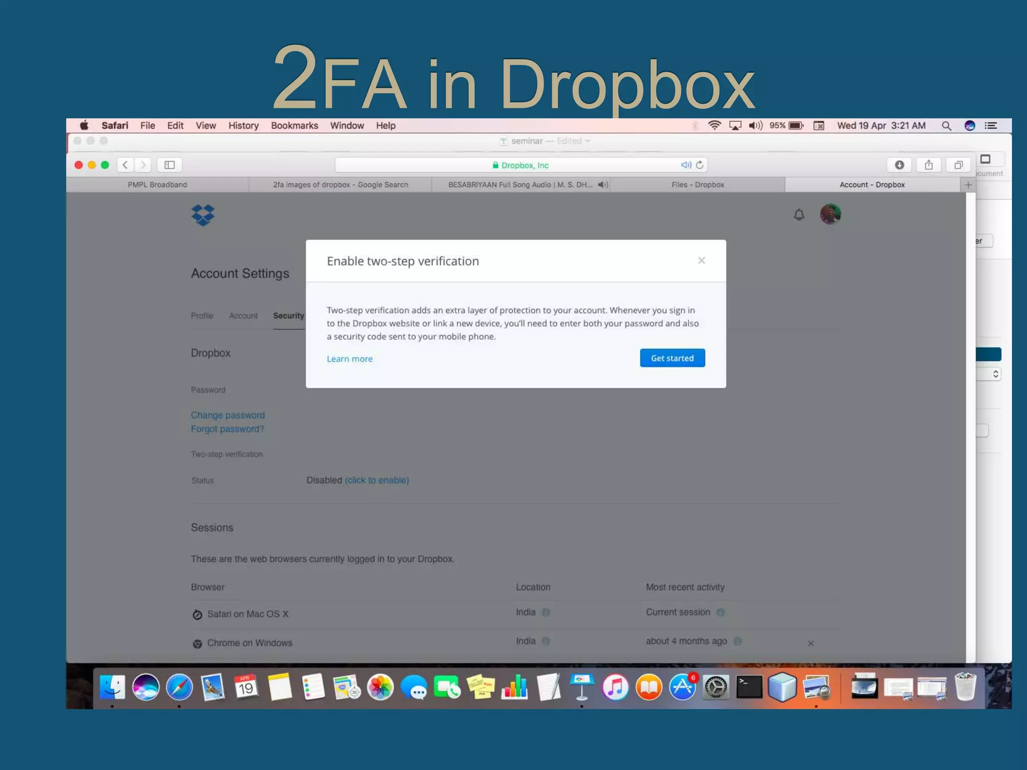 2FA in Dropbox
 