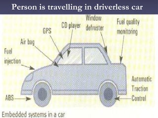 Person is travelling in driverless car 