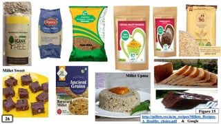 Millet Upma
Millet Sweet
http://millets.res.in/m_recipes/Millets_Recipes-
A_Healthy_choice.pdf & Google
26
Figure 15
 