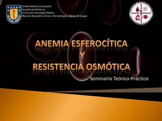 Universidad de Concepción
Facultad de Medicina
Carrera de Tecnología Médica
Mención Bioanálisis Clínico, Hematología y Banco de Sangre




                                                             Seminario Teórico-Práctico
 