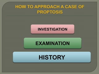 HISTORY
EXAMINATION
INVESTIGATION
 