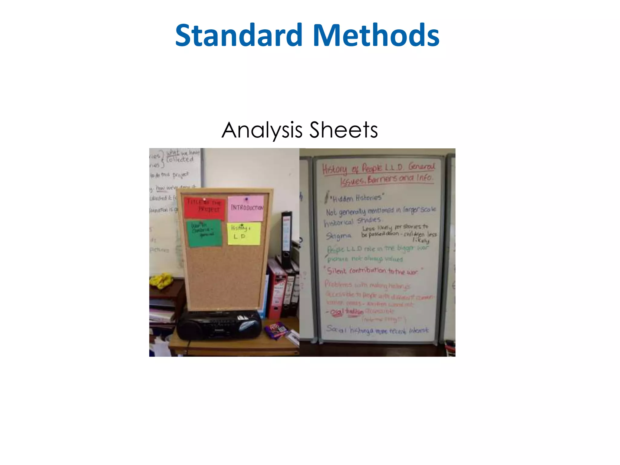 Standard Methods 
Analysis Sheets 
 