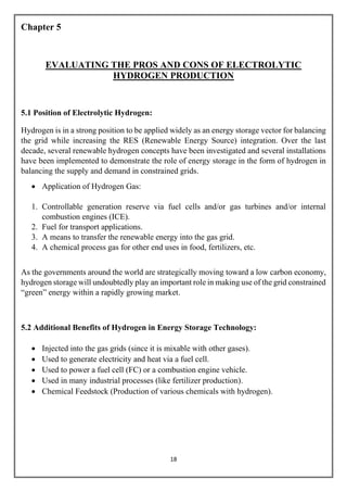 Electrolytic Hydrogen A Future Technology Of Energy Storage | PDF