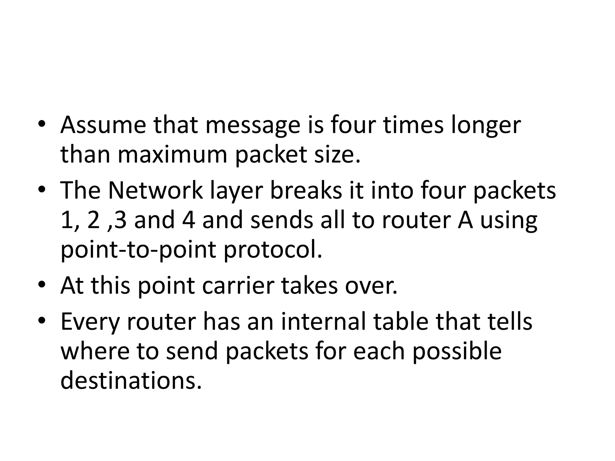 Routing within a datagram subnet