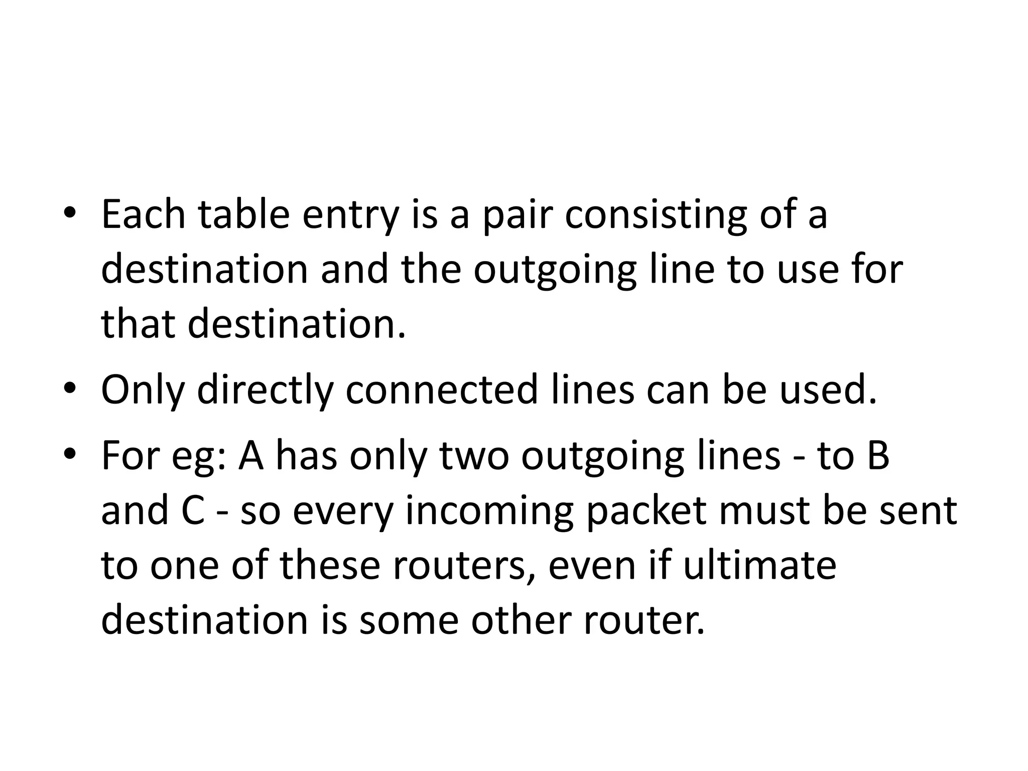  Let see the working of datagram subnet.Suppose process p1 has long message for process p2.It hands message with instructions to transport layer to deliver it to process 2 on host 2.The transport layer code runs on H1,within an OS.It prepends a transport header to the front of message and hands the result to the network layer.