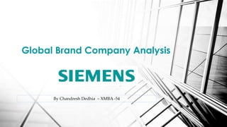 Global Brand Company Analysis 
By Chandresh Dedhia –XMBA -54  