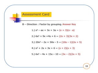 factoring trinomials using ac method | PPT