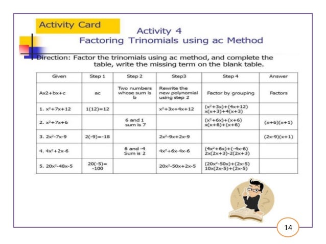 factoring trinomials using ac method