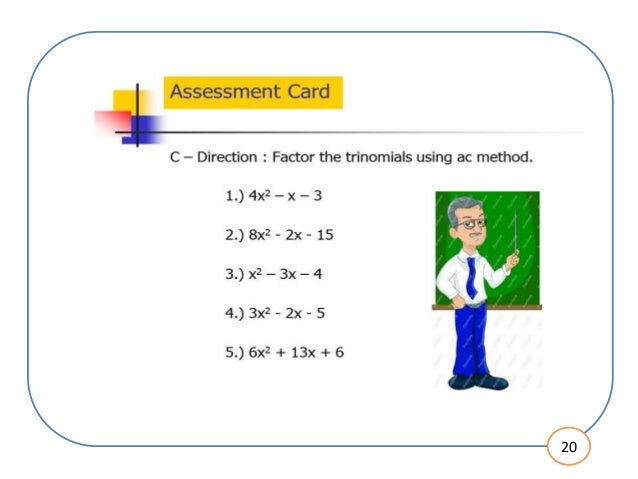 factoring trinomials using ac method