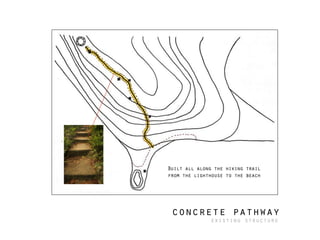 concrete pathway
existing structure
Built all along the hiking trail
from the lighthouse to the beach
 