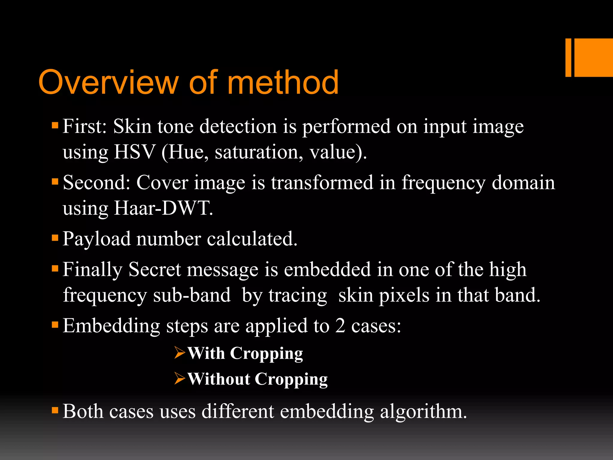 Skin tone based steganography | PPT