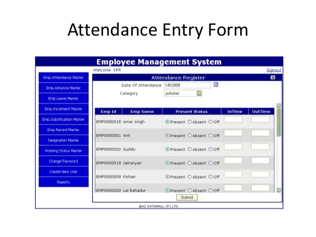 employee attendance system