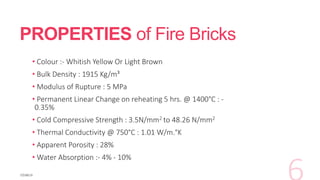 Fire Modulas Fire bricks and sand lime bricks | PPTX