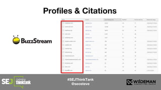 #SEJThinkTank
@seosteve
Profiles & Citations
 