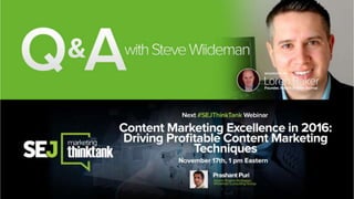 #SEJThinkTank: Local SEO for Big Brands w/Steve Wiideman