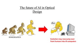 The future of AI in Optical
Design
Evolution may now jump over
from humans into AI computers
 