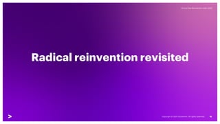 Oil and Gas Reinvention Index 2022
Oil and Gas Reinvention Index 2022
Radical reinvention revisited
19
Copyright © 2022 Accenture. All rights reserved.
 