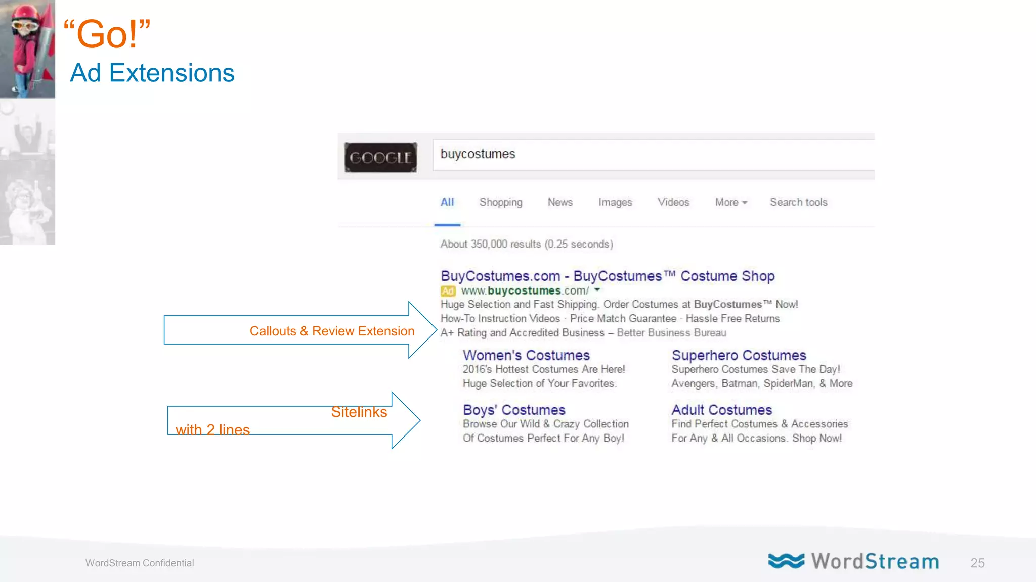 25WordStream Confidential
Callouts & Review Extension
Sitelinks
with 2 lines
“Go!”
Ad Extensions
 
